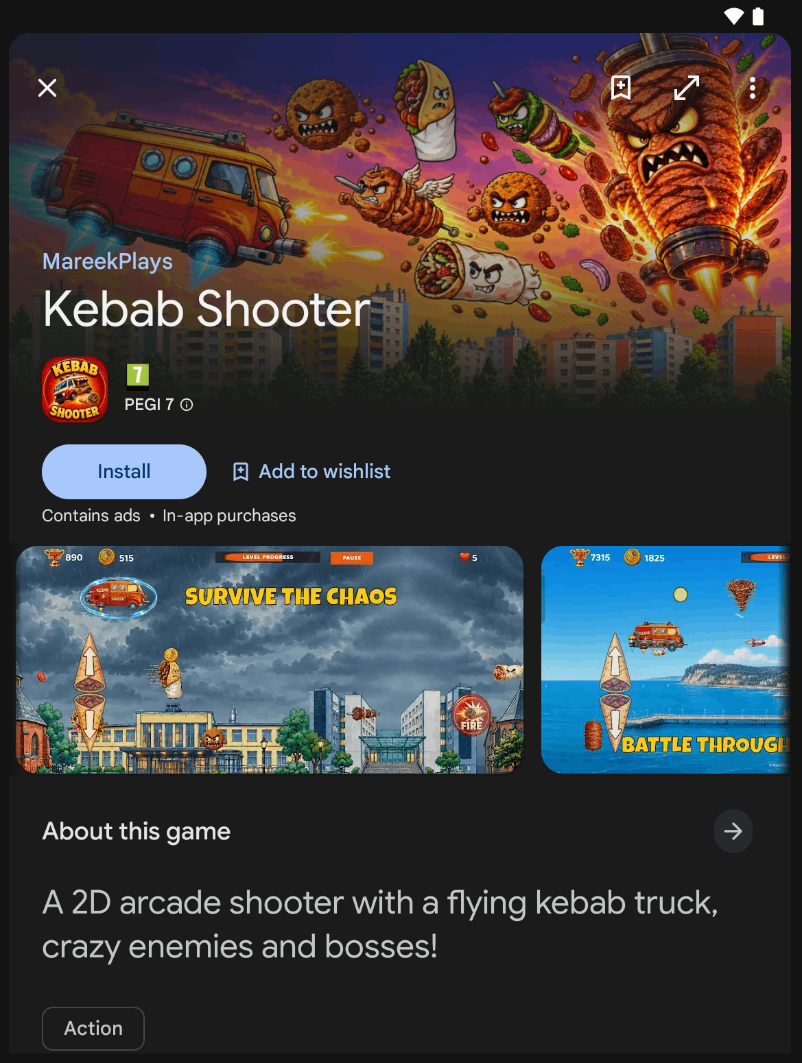 Kebab Shooter dostępny do instalacji w Google Play
